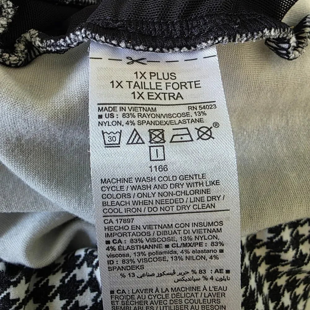 Old Navy Stevie Pull On Houndstooth Pants Womens 1X Plus Stretch Skinny Career - Picture 8 of 11
